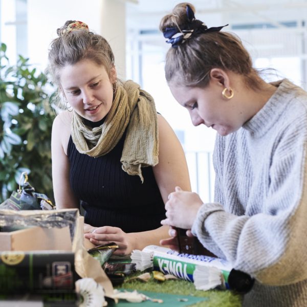 Studerende, der leger som et led i deres undervisning